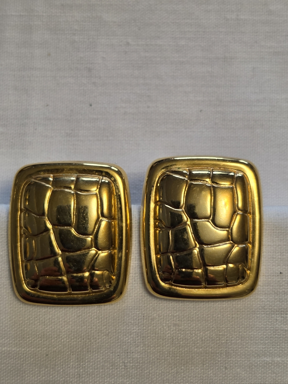 Napier Gold-Tone Textured Rectangle Post Earrings